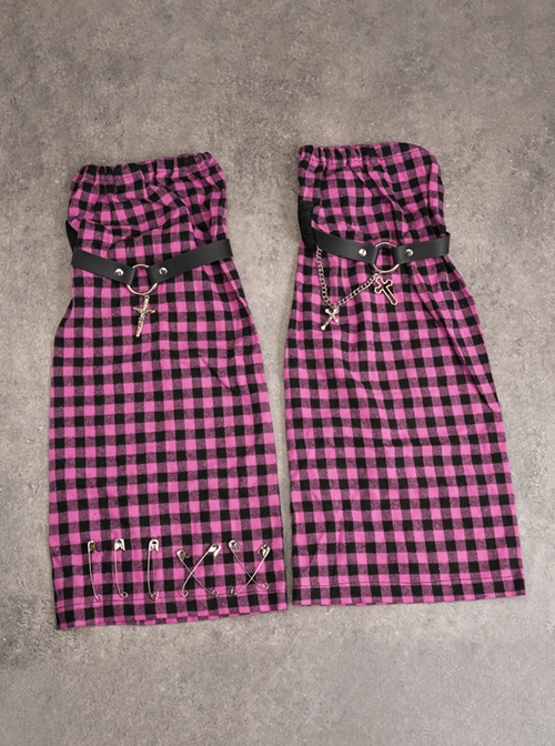 Cross Pendant Landmine Girl Subculture Harajuku Style Handmade Small Plaid Sweet Lolita Long Tube Leg Covers