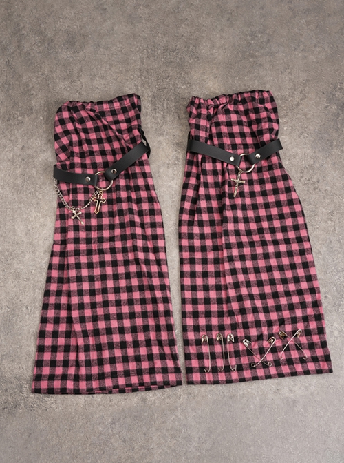 Cross Pendant Landmine Girl Subculture Harajuku Style Handmade Small Plaid Sweet Lolita Long Tube Leg Covers