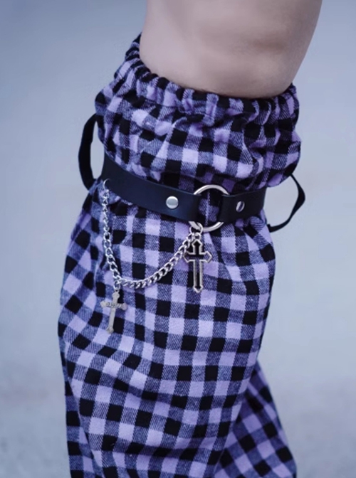 Cross Pendant Landmine Girl Subculture Harajuku Style Handmade Small Plaid Sweet Lolita Long Tube Leg Covers