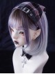 Subculture Cool Stylish Black Pink Plaid Love Leather Buckle Handmade Sweet Lolita Triangular Scarf Headband