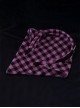 Subculture Cool Stylish Black Pink Plaid Love Leather Buckle Handmade Sweet Lolita Triangular Scarf Headband