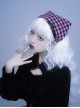 Subculture Cool Stylish Black Pink Plaid Love Leather Buckle Handmade Sweet Lolita Triangular Scarf Headband