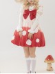 Mushroom Force Series Autumn Winter Big Bowknot Lamb Wool Mushroom Shape Sweet Lolita Sleeveless Dress