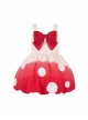 Mushroom Force Series Autumn Winter Big Bowknot Lamb Wool Mushroom Shape Sweet Lolita Sleeveless Dress