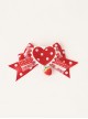 Handmade Red Strawberry Dessert Girl Polka Cute Dots Love Lace Sweet Lolita Bowknot Hairpin