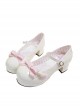 Gift For Lovers Series Fairytale Style Bowknot Round Toe Shallow Mouth Mary Jane Sweet Lolita PU Leather Shoes