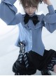 Narrative Maxim Series Metal Chain Black Blue Stripe Bowknot Elegant Versatile Ouji Fashion Accessory Brooch