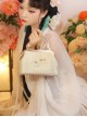 Apricot Chinese Style Fresh Exquisite Elegant Cheongsam Hanfu Little Yellow Flower Classic Lolita Crossbody Handbag