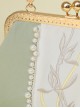 Fresh Green Plant Exquisite Elegant Suede Chinese Style Cheongsam Double Sides Pearl Embroidery Crossbody Handbag