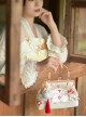 Camellia Rabbit Series Apricot New Chinese Style Sweet Cute Bunny Embroidery Elegant Pearl Classic Lolita Bag