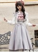 Marsha College Series Pink Gray Cute Sweet School Lolita Fake Two Pieces Long Sleeves Suspender Dress