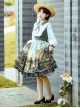 Glimmer Series French Beautiful Oil Painting Pattern Pastoral Style Retro Classic Lolita Long Sleeves Dress