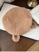 Furry Series Autumn Winter Daily Versatile Lamb Puppy Ears Sweet Lolita Round Lambswool Beret