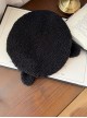 Furry Series Autumn Winter Daily Versatile Lamb Puppy Ears Sweet Lolita Round Lambswool Beret