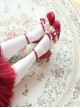 Chocolate Series Fairy Style Ballet Sweet Ribbon Pearl Bowknot Satin Lace Classic Lolita Thick Heel Square Toe Shoes