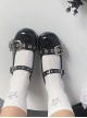 Baby Punk Series Low Heel Commuting Daily Star Love Wings Metal Button Sweet Punk Style Shallow Mary Jane Shoes