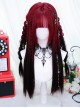 Sundial Series Red Black Gradient Long Straight Hair Flat Bangs Subculture Punk Style Full Head Wig