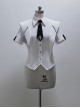 Stones In Dry Sea Series White Slim Fit Institute Technology Style Uniform Ouji Fashion Short Sleeves Shirt