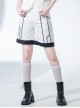 Stones In Dry Sea Series White Simple Institute Technology Style Line Decoration Uniform Ouji Fashion Shorts