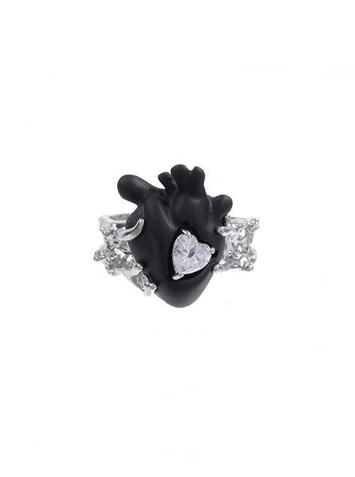 Nightmare Series Cool Subculture Frosted Heart Organ Couple Jewelry Gothic Punk Style Ring