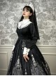 Cross Church Series Nun Style Church Stained Glass Window Printing Dark Black Gothic Lolita Long Sleeves Long Dress OP