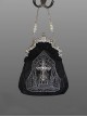 Cross Church Series Elegant Exquisite Black White Contrasting Colors Gothic Lolita Pearl Chain Vintage Handbag