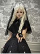 Cross Church Series Elegant Black White Lace Mesh Yarn Exquisite Gothic Lolita Papal Hat