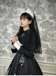 Cross Church Series Elegant Black White Lace Mesh Yarn Exquisite Gothic Lolita Papal Hat