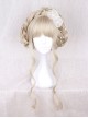 Japanese Style Doll Flat Bangs Soft Girl Light Khaki Golden Long Curly Hair Sweet Lolita Full Head Wig