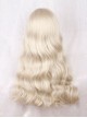 Japanese Style Doll Flat Bangs Soft Girl Light Khaki Golden Long Curly Hair Sweet Lolita Full Head Wig