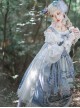 Eco's Voice Series Retro Palace Tea Party Myth Messenger Printing Ribbon Belt Classic Lolita Sleeveless Dress