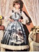 Eco's Voice Series Retro Palace Tea Party Myth Messenger Printing Ribbon Belt Classic Lolita Sleeveless Dress