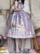 Eco's Voice Series Retro Palace Tea Party Myth Messenger Printing Ribbon Belt Classic Lolita Sleeveless Dress