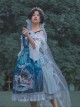 Eco's Voice Series Retro Palace Tea Party Myth Messenger Printing Ribbon Belt Classic Lolita Sleeveless Dress