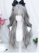 Moon Shadow Series Rock Gray Simulated Natural Water Ripples Long Curly Hair Classic Lolita Full Head Wig