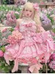 Gem Princess Series Sweet Girly Jacquard Rose Garden Everlasting Flower Lace Fishbone Sweet Lolita Sleeveless Dress