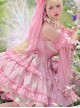 Gem Princess Series Sweet Girly Jacquard Rose Garden Everlasting Flower Lace Fishbone Sweet Lolita Sleeveless Dress