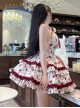 Heartbeat Rose Series Retro Autumn Romantic Rose Date Slim Halter Neck Sleeveless Kawaii Fashion Dress