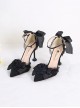 Camellia Series Wedding Elegant Premium Lady Pointed Toe High Heels Sandals Bowknot Lace Classic Lolita Shoes