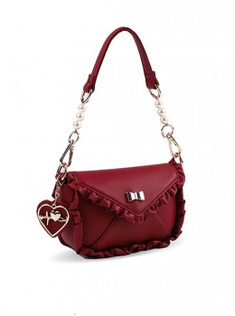 Confession Letter Cute Series Sweet Bowknot Ruffles Sweet Lolita small version Lady Crossbody Handbag