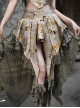 Spring Dragon Festival Series Gray Green New Chinese Style Gothic Punk Disc Button Jacquard Chenille Lace Trailing Skirt