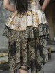 Spring Dragon Festival Series Gray Green New Chinese Style Gothic Punk Disc Button Jacquard Chenille Lace Trailing Skirt