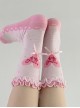 Spring Summer Thin Lace Bowknot Polka Dot Cordiform Comfortable Breathable Versatile Cotton Sweet Lolita Socks