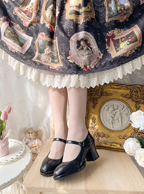 Karen's Dream Series Retro Simple Elegant Basic Daily Versatile High Heel Lolita Shoes