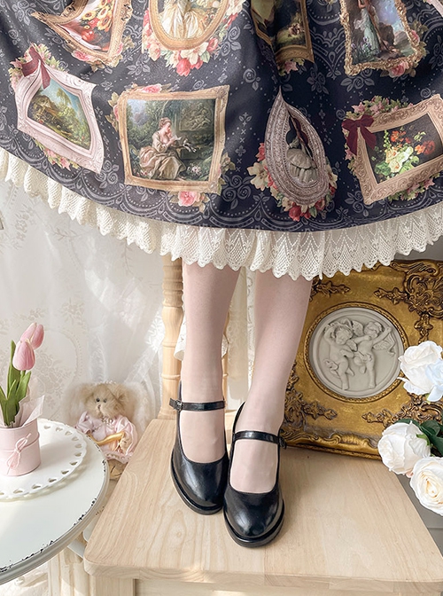 Karen's Dream Series Retro Simple Elegant Basic Daily Versatile High Heel Lolita Shoes