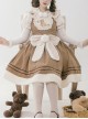 Yuli's Dream Series Winter Corduroy Cute Bear Embroidery Plush Cordiform Bowknot Sweet Suspender Lolita Dress