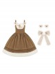 Yuli's Dream Series Winter Corduroy Cute Bear Embroidery Plush Cordiform Bowknot Sweet Suspender Lolita Dress