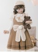 Yuli's Dream Series Winter Corduroy Cute Bear Embroidery Plush Cordiform Bowknot Sweet Suspender Lolita Dress