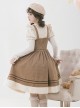 Yuli's Dream Series Winter Corduroy Cute Bear Embroidery Plush Cordiform Bowknot Sweet Suspender Lolita Dress