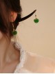 Retro Chinese Style Wooden Hairpin Black Sandalwood Head Palace Classic Temperament Artificial Emerald Hairpin